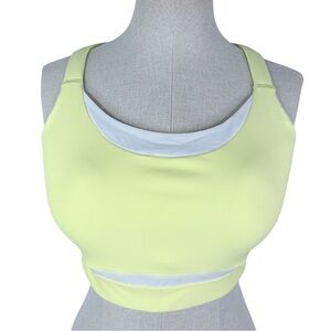 Oiselle Boom Sports Bra sz 34DD * Yellow Racerback High Support Running Workout